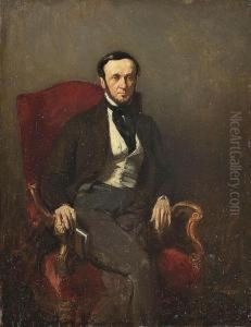 Portrait Of A Gentleman Said To Be The Artist's Uncle, Three-quarter Length, Seated by Jean-Louis-Ernest Meissonier