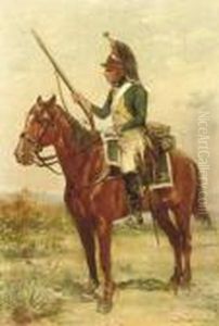 Dragon En Vedette: An Officer On Horse Back by Jean-Louis-Ernest Meissonier