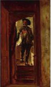 An Officer Entering A Tavern by Jean-Louis-Ernest Meissonier