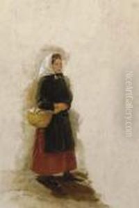 An Antibes Woman Carrying A Basket by Jean-Louis-Ernest Meissonier