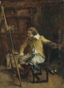 Painter At The Easle by Jean-Louis-Ernest Meissonier