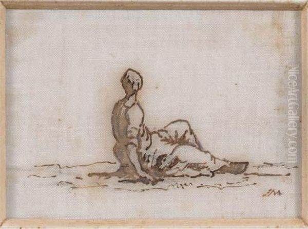 A Woman Reclining In A Landscape - view 1