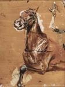 A Study Of A Bridled Horse by Jean-Louis-Ernest Meissonier