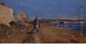 Self-portrait Along The Route De La Salice, Antibes by Jean-Louis-Ernest Meissonier