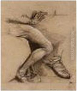 Study Of A Man's Leg And Another Of A Foot by Jean-Louis-Ernest Meissonier