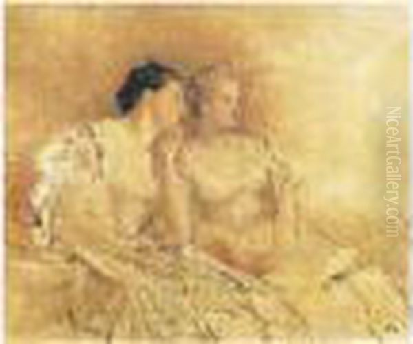 Huile Sur Toile Signee Du Monogramme En Bas A Droite. - view 1