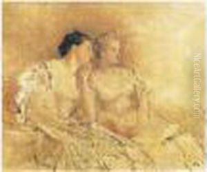 Huile Sur Toile Signee Du Monogramme En Bas A Droite. Huile Sur Toile Signee Du Monogramme En Bas A Droite.