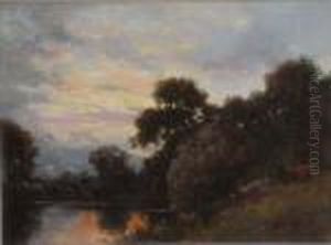 'evening On The Burl' Inscribed Verso, Exhibited R.a 1925-6? 12 X 16in by Campbell A. Mellon
