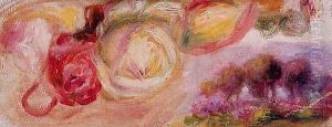 Roses With A Landscape7 by Pierre Auguste Renoir
