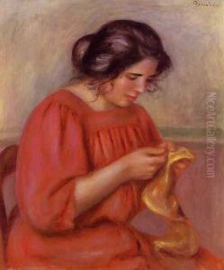 Gabrielle Mending by Pierre Auguste Renoir