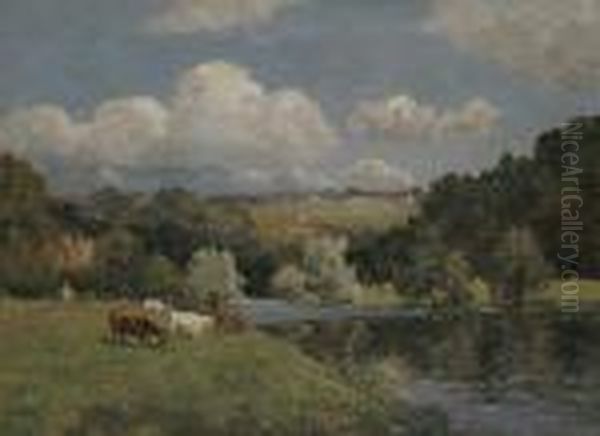 Country Landscape With Cattle Grazing - view 1