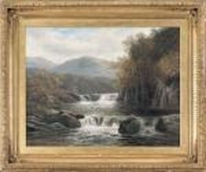 Paesaggio Del Wales Con Torrente E Cascatelle Paesaggio Del Wales Con Torrente E Cascatelle