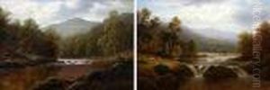 'on The Lledr, North Wales' And 'on Thellugwy, North Wales by William Mellor