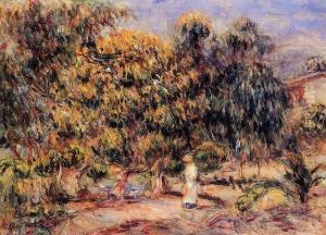 Woman In White In The Garden At Colettes by Pierre Auguste Renoir