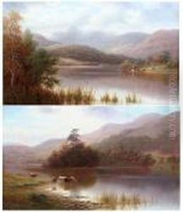 Rydal Lake, Westmorland; Langdale Pikes by William Mellor