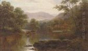 Cattle Watering On The Conway, North Wales