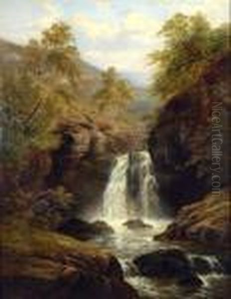 A Waterfall In The Welsh Hills - view 1