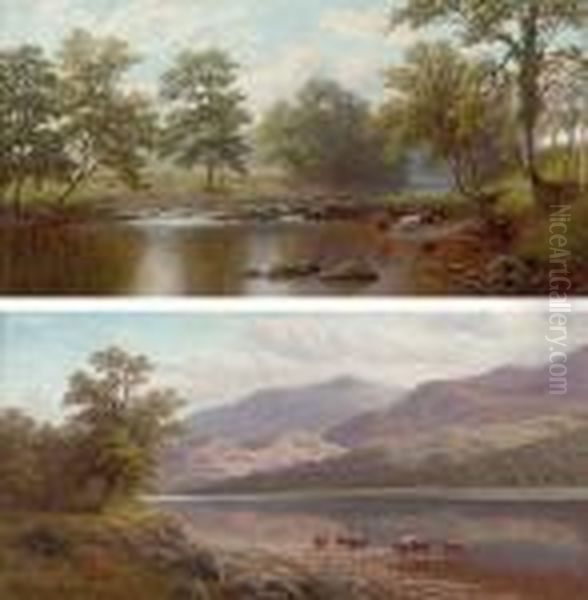 On The Wharfe Near Beamsley, Yorkshire; And Derwent Water, Cumberland - view 1
