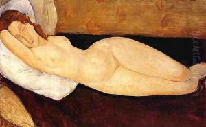 Reclining Nude Head Resting On Right Ar Nude Restin M Aka Nude On A Couch by Pierre Auguste Renoir