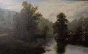 Cattle Watering In A River Landscape, Possibly The Wharfe Cattle Watering In A River Landscape, Possibly The Wharfe