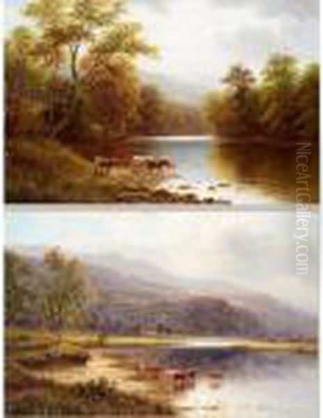 On The Wharfe, Near Beamsley; On The Glaslyn, North Wales - view 1