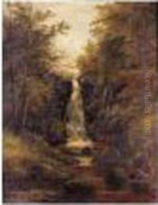 Waterfall, Bolton Woods, Yorkshire by William Mellor