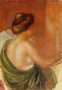 Seated Woman In A Green Robe by Pierre Auguste Renoir