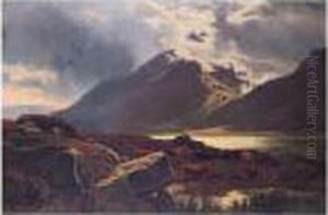 On The Welsh Hills Near Capel Currig by William Mellor