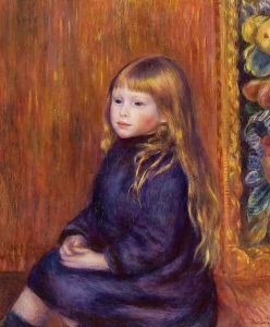 Seated Child In A Blue Dress by Pierre Auguste Renoir