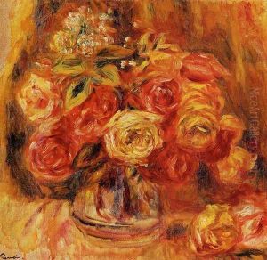 Roses In A Vase5 by Pierre Auguste Renoir