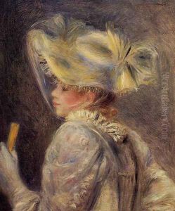 Woman In A White Hat by Pierre Auguste Renoir