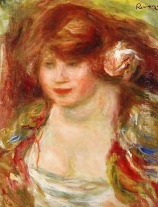 Woman Wearing A Rose Andree