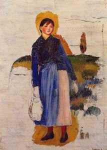 Girl With Red Stockings by Pierre Auguste Renoir