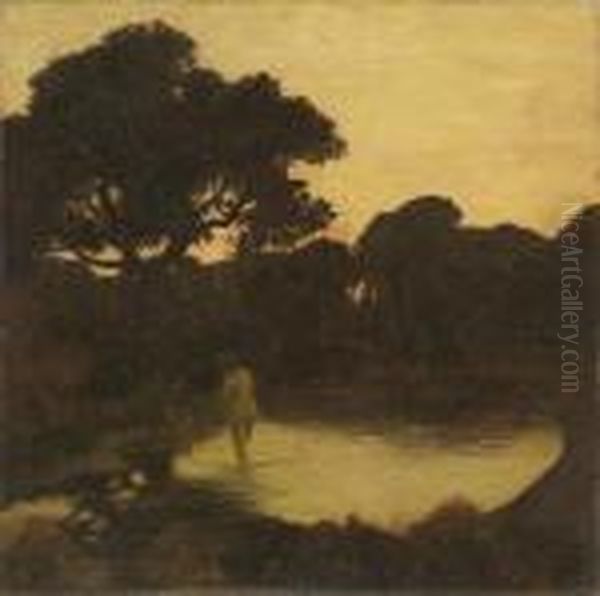 Baigneuse A L'etang Au Crepuscule - view 1
