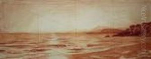 Le Coucher De Soleil by Emile Rene Menard