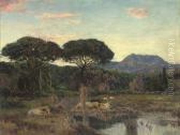 Bathers In A Wooded Landscape - view 1