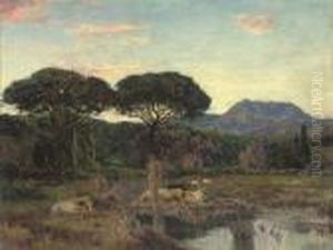 Bathers In A Wooded Landscape