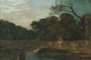 Lovers In The Twilight by Emile Rene Menard