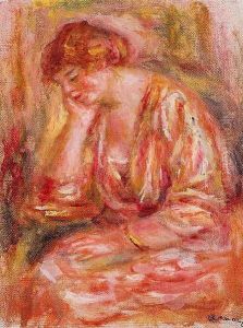 Woman Leaning On Her Elbow by Pierre Auguste Renoir