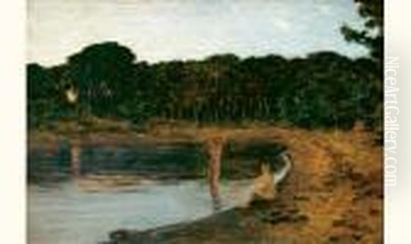 Jeunes Filles Au Bord Du Lac - view 1