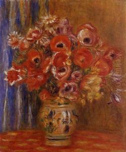 Vase Of Tulips And Anemones by Pierre Auguste Renoir