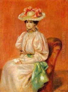 Seated Woman With Green Sash by Pierre Auguste Renoir