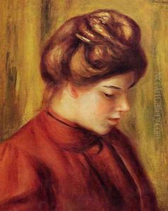 Profile Of A Woman In A Red Blouse