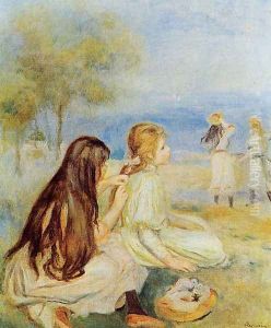 Young Girls By The Sea 2 by Pierre Auguste Renoir