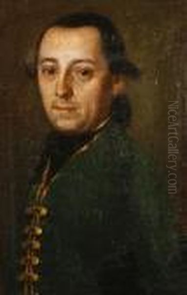 Portrait Of A Gentleman, Half Length, In Agreen Coat With A Tricorn Hat Under His Arm - view 1