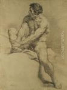 Academia De Desnudo Sentada. by Anton Raphael Mengs