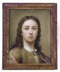 Self-portrait As A Young Man, Bust-length, In A Brown Coat by Anton Raphael Mengs