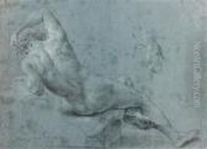 Etude De Nu Pour Un Dieu-fleuve
Crayon Noir Et Rehauts De Craie Blanche Sur Papier Bleu