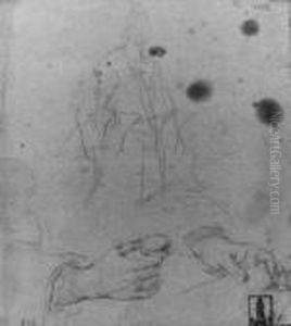 Figuren- Und Handstudie. Verso: Draperie- Und Handstudie. by Anton Raphael Mengs
