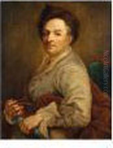 Portrait Of An Artist, Half
Length, In A Grey Coat And A Fur Hat, Possibly A Self Portrait - view 1